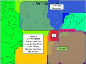 Regions for categorising each NAME footprint