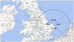 Wind sectors for Weybourne Atmospheric Observatory. Created with Bing Maps as an image (Mann, 2014).