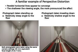 An illustration of perspective distortion on horizontal lines